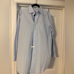 Southern Tide Men's Light Blue & Pink Plaid Dress Shirt